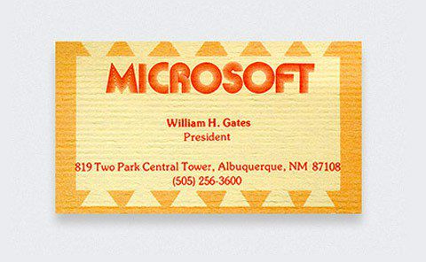 Mẫu card visit của Bill Gates